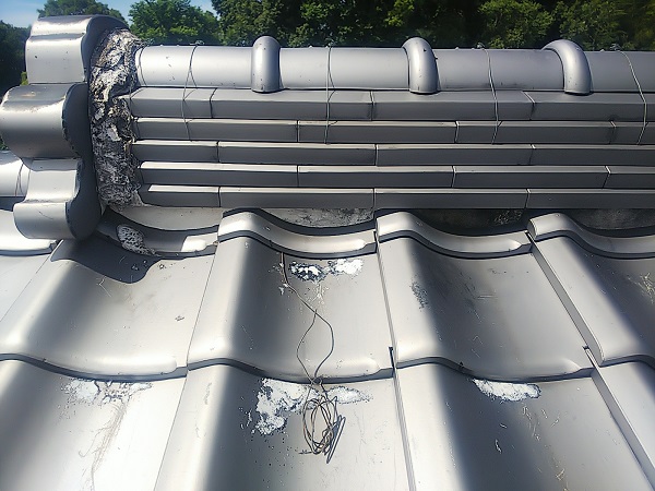 漆喰劣化　漆喰詰め直し　施工前